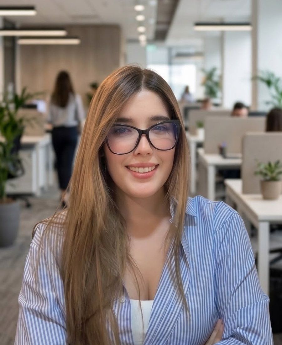 Asesora de ROA Seguros en su oficina